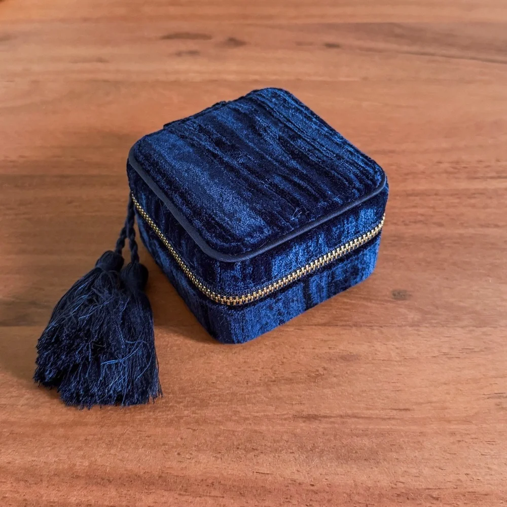 Sezane Embossed Velvet Jewelry Case